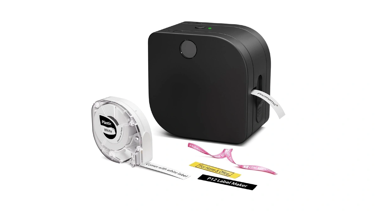 Phomemo Label Maker Machine With Tape, P12 Bluetooth Small Label