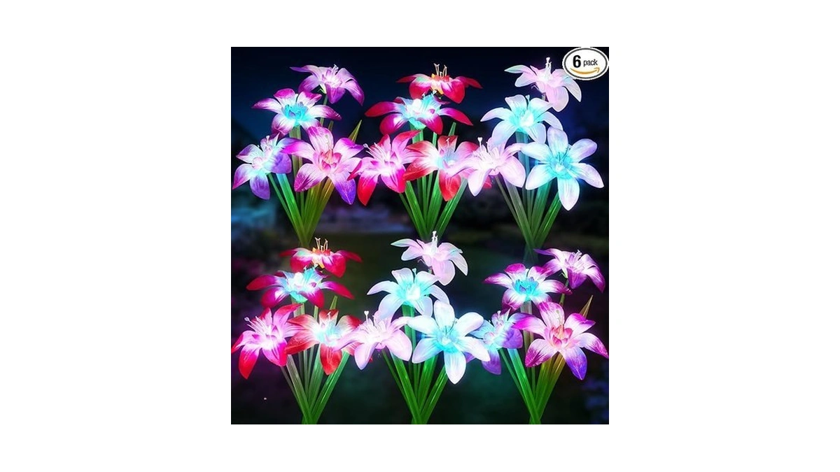 Wdtpro Solar Lights Outdoor 6 Pack, Solar Garden Lights With