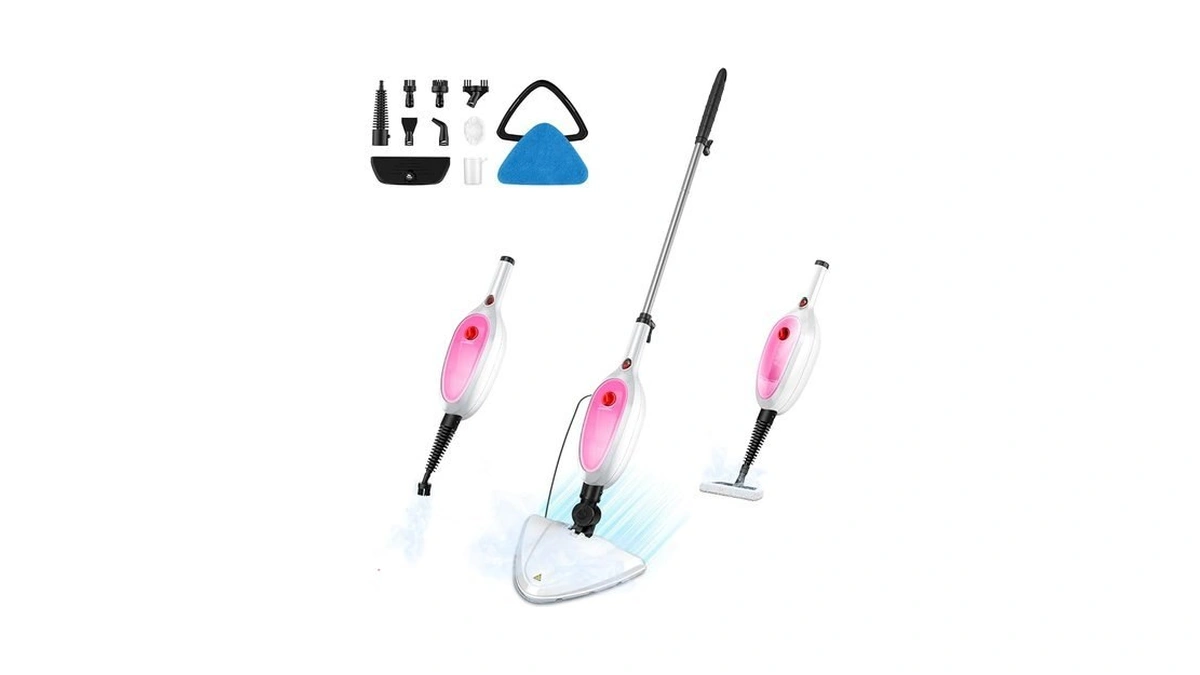 Steam Mop & Detachable Handheld Steamer 2-in-1 Design, 20s Fast
