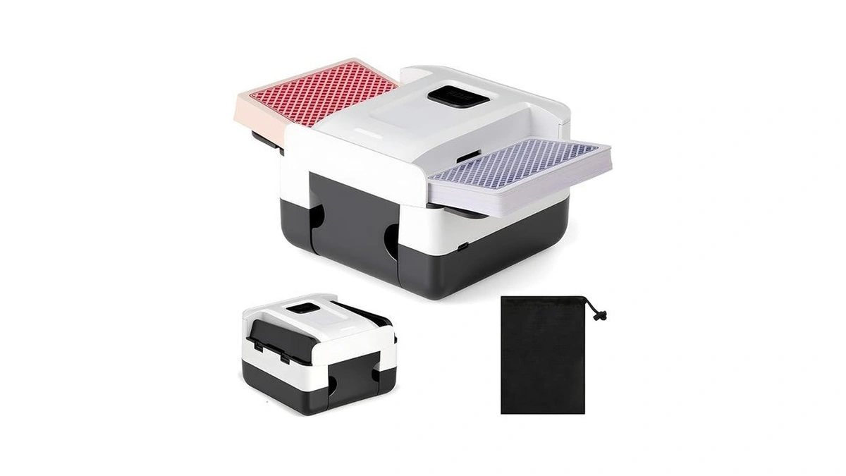 Risirica Rechargeable Automatic Card Shuffler,collapsible Portable Shuffler,quiet Usb-c Poker Shuffler
