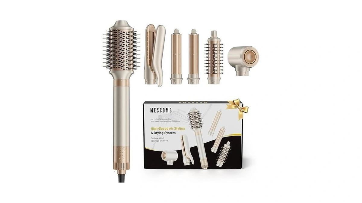 Mescomb 6 In 1 Wet To Dry Air Straightener &