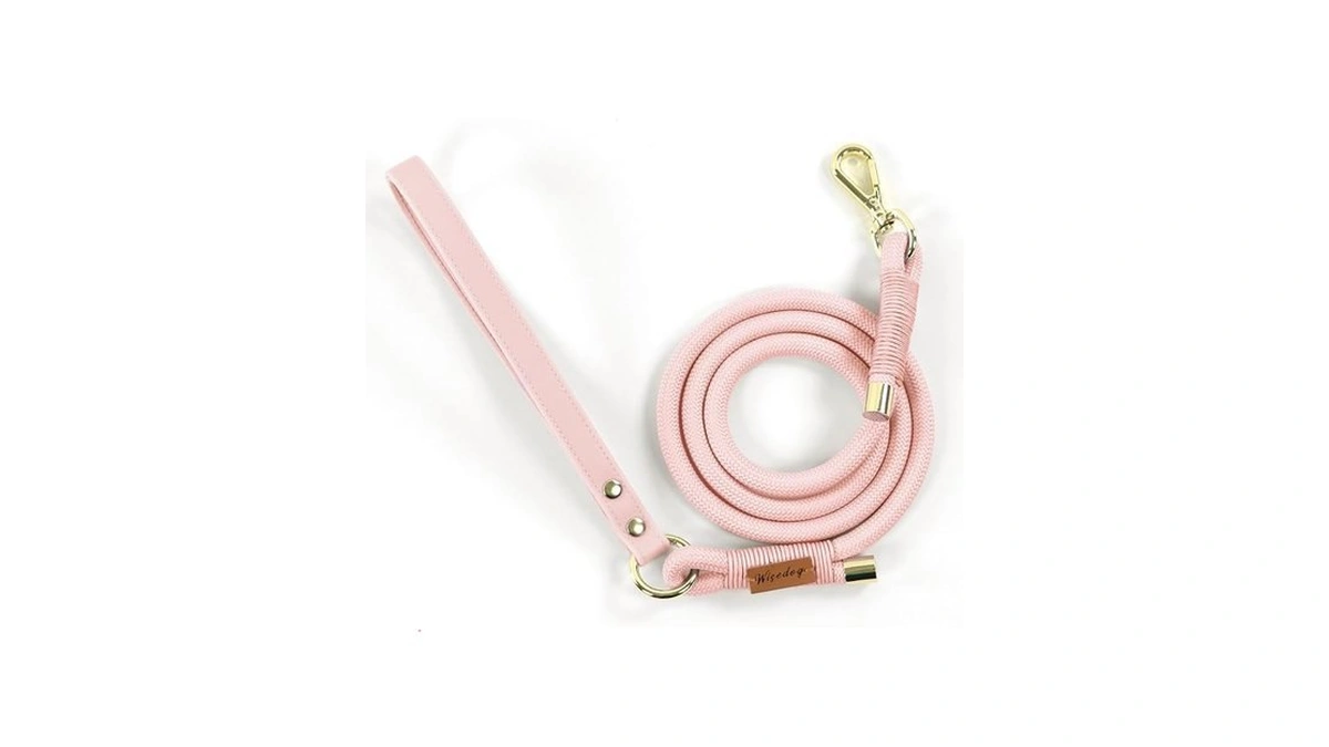 Wisedog Rope Dog Leash, 5ft, Gossamer Pink