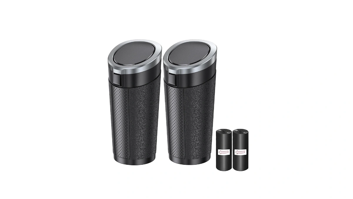 Car Trash Can With Lid, 2 Packs Leakproof Vehicle Garbage