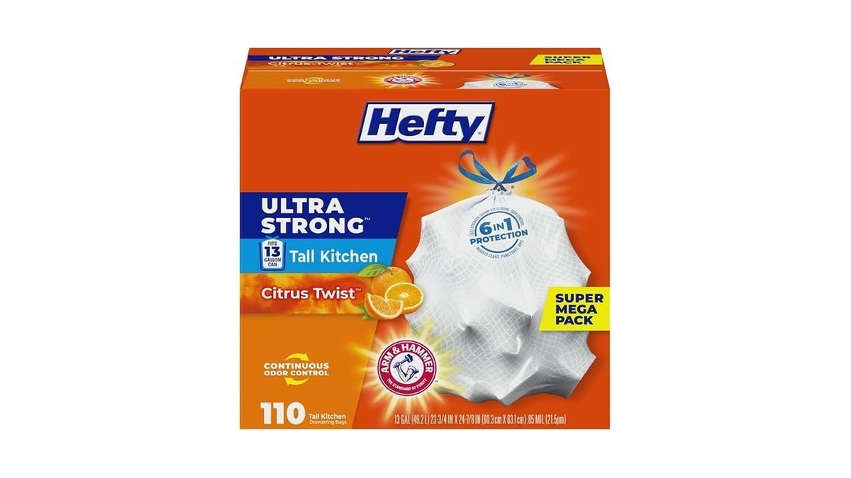 Hefty Ultra Strong 13 Gallon Trash Bags, Tall Kitchen Trash