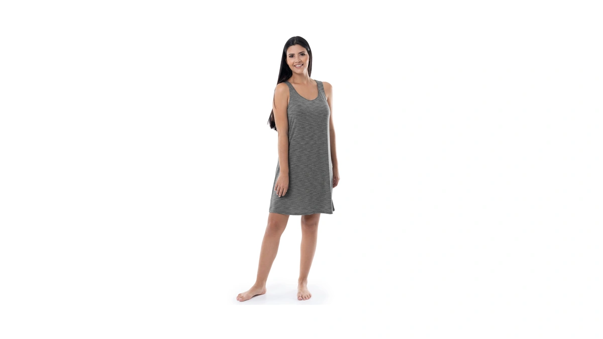 Fruit Of The Loom Women's Breathable Sleep Chemise, Heather Grey,
