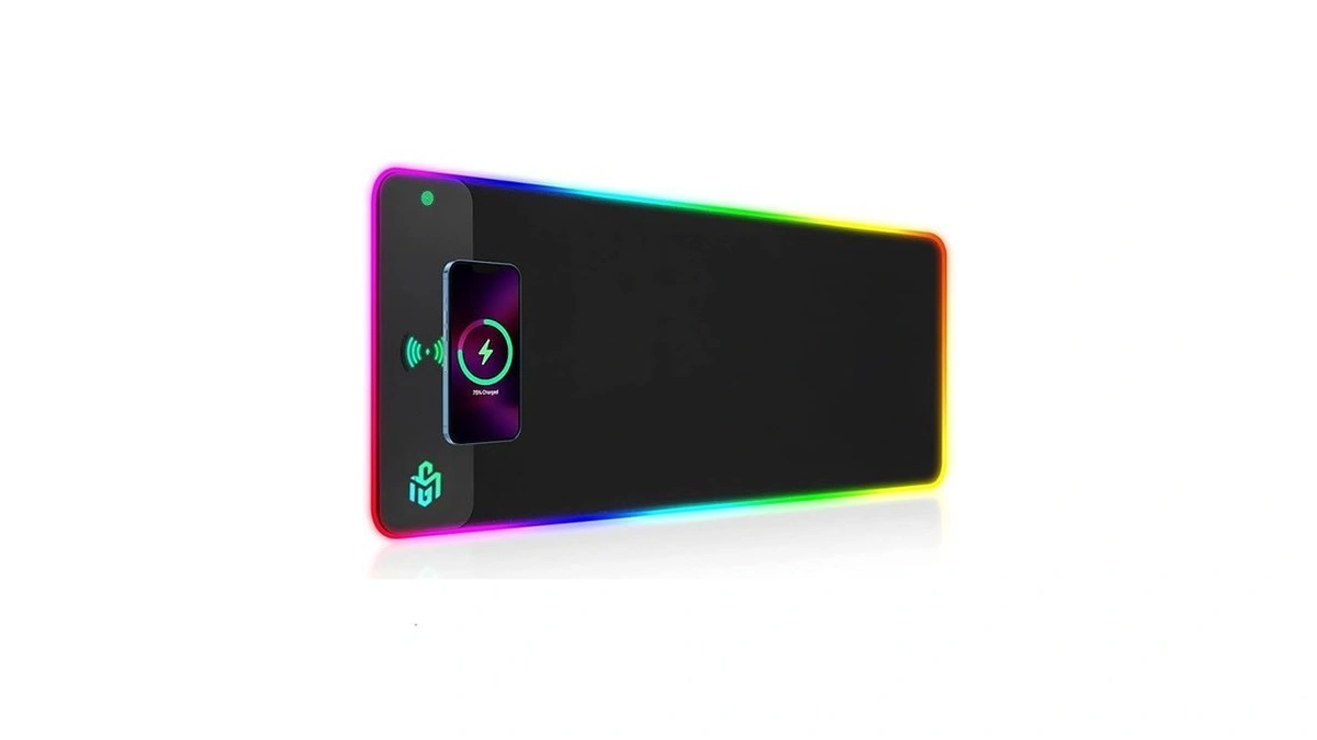 Gim Wireless Charging Rgb Gaming Mouse Pad 15w, Led Mouse