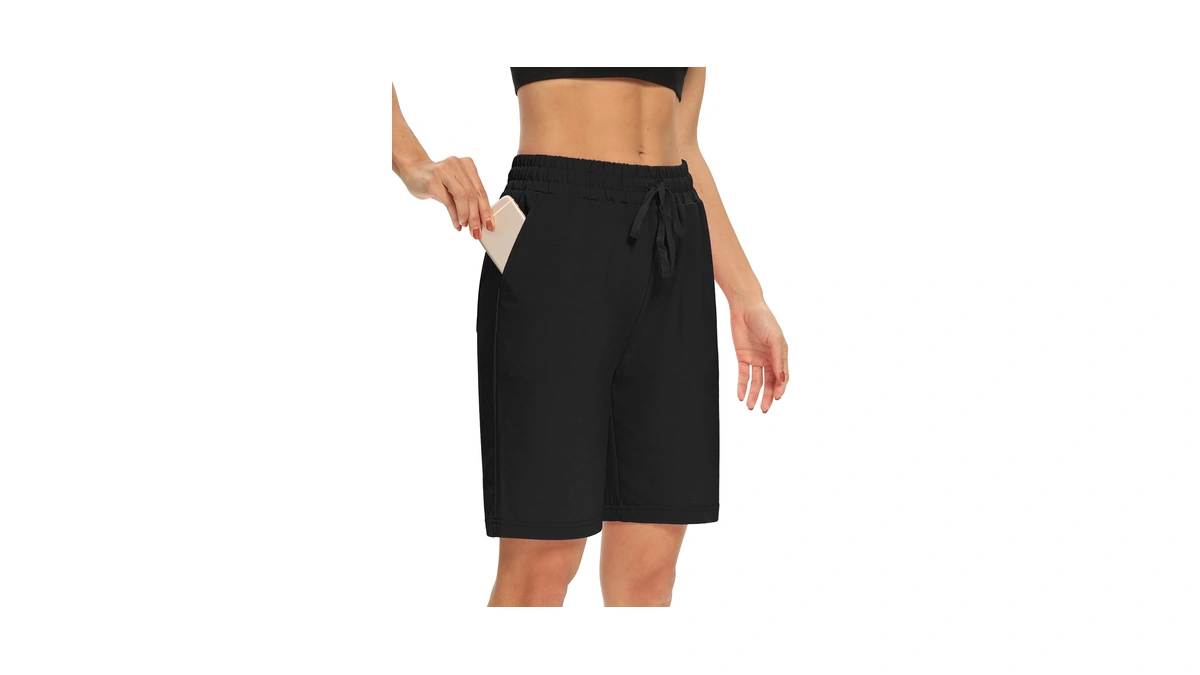 Dibaolong Womens Yoga Shorts Loose Comfy Drawstring Lounge Bermuda Shorts