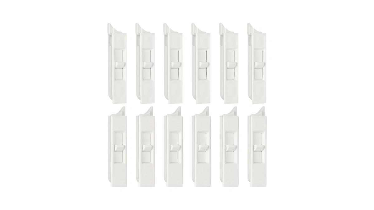 Jetec 12 Pieces Tilt Latch Pairs White Plastic Construction Snap-in