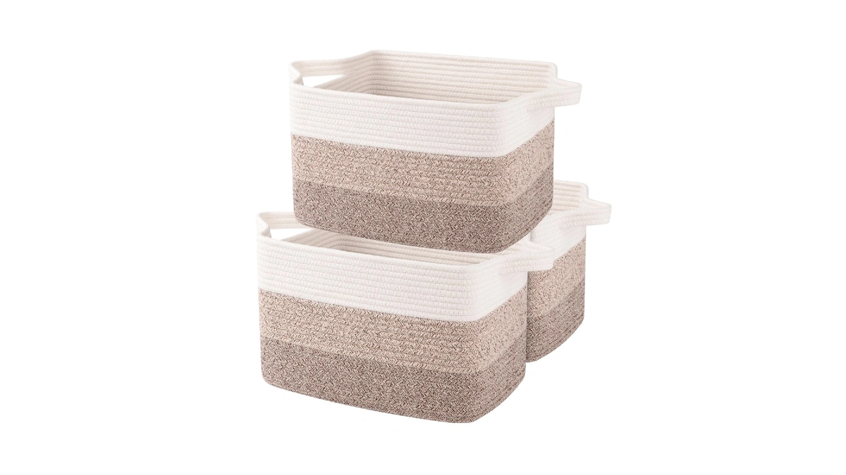 Oiahomy Storage Basket, Woven Baskets For Storage, Cotton Rope Basket