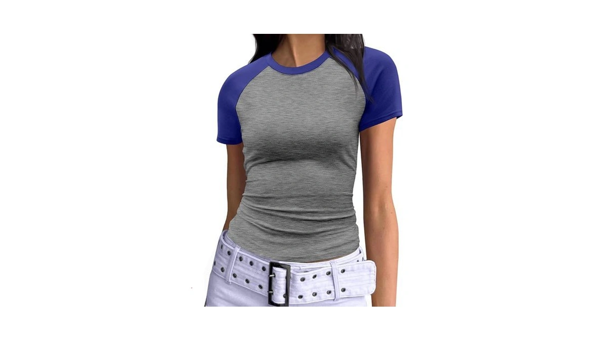 Imily Bela Womens Summer Short Sleeve T Shirts Slim Fitted