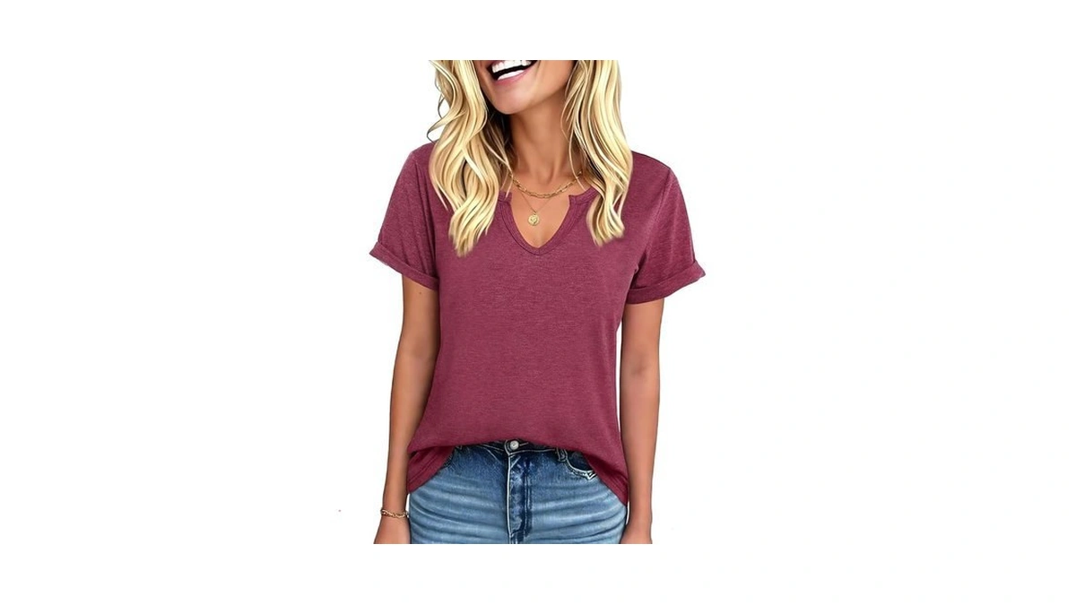 Yokgo Womens Summer Tops Fashion V Neck T Shirts Short