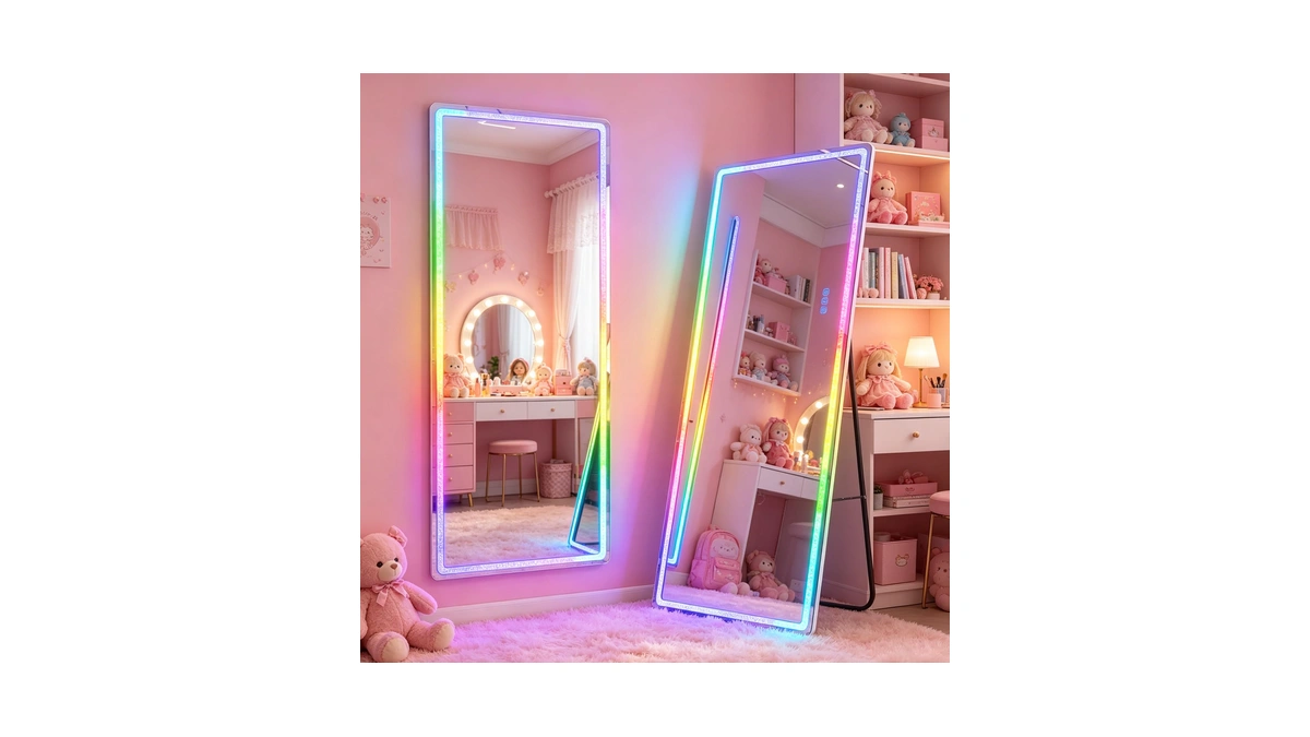 Vlsrka Full Length Mirror With Rgb Led Lights, Full Body