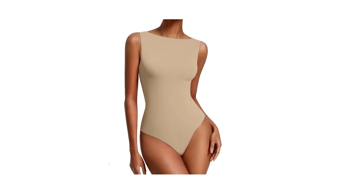 Avidlove Bodysuits For Women Boat Neck Double Lined Body Suits