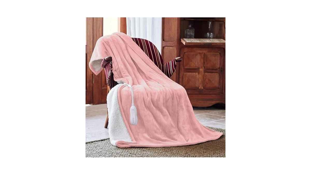 Heated Blanket 50''x60''-soft And Comfortable Electric Throw,5 Heat Settings And