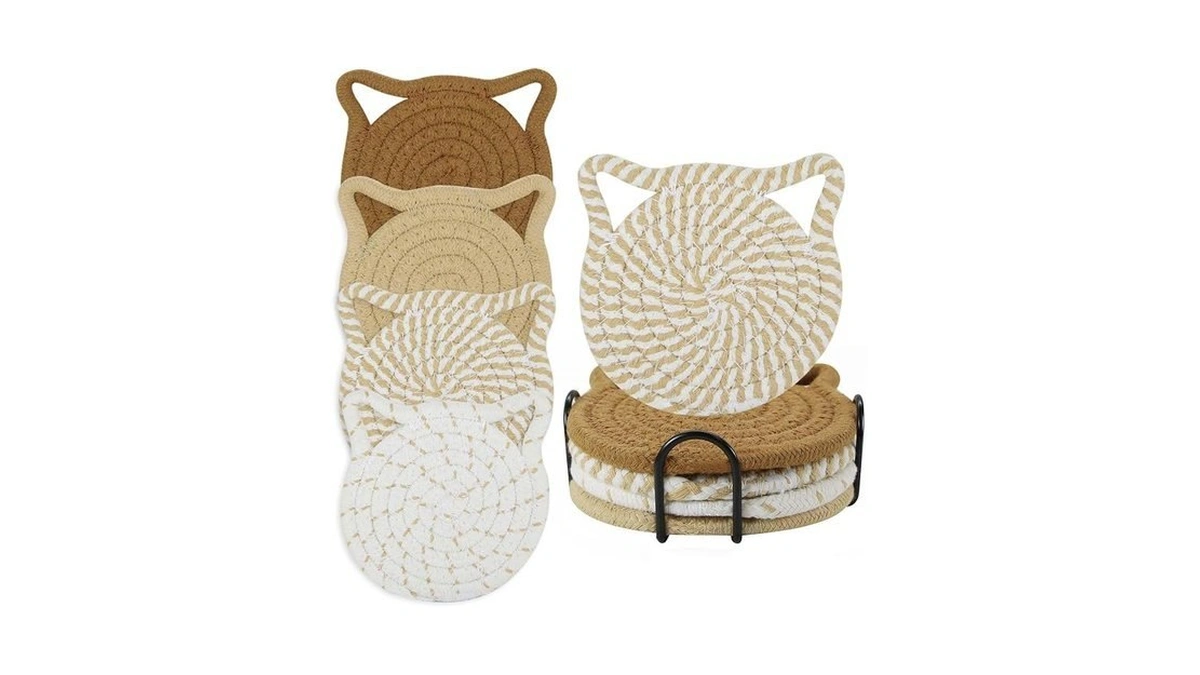 Cotton Woven Drink Coasters Set Of 4 For Kinds Of