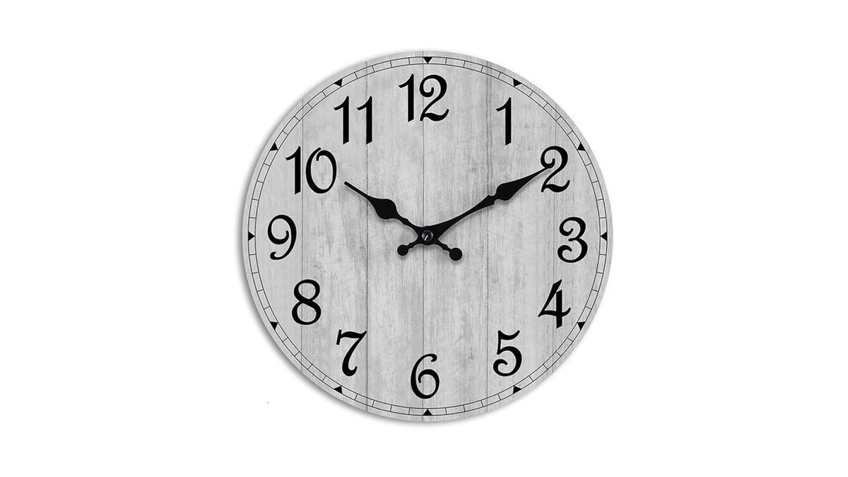 Hylanda Wall Clock, Rustic Wall Clocks Battery Operated Silent Non