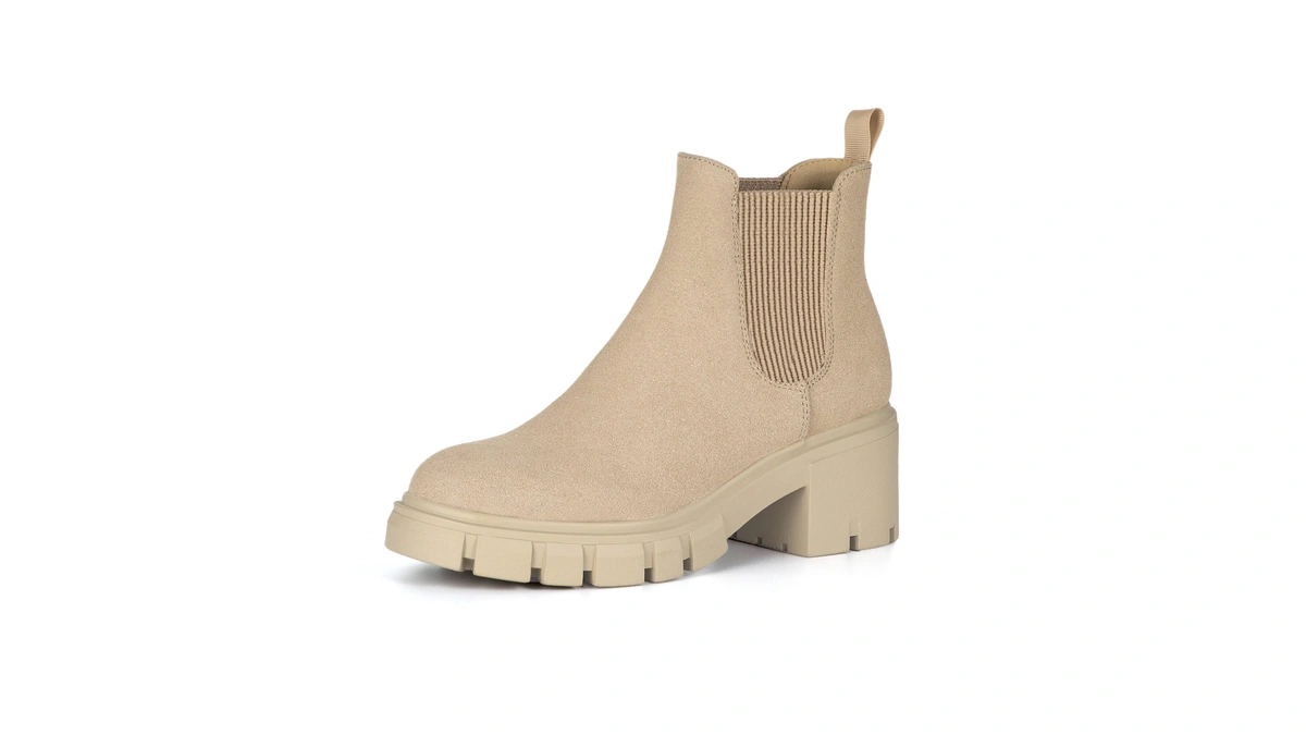 Athlefit Women's Chelsea Boots Fashion Lug Sole Chunky Heel Slip