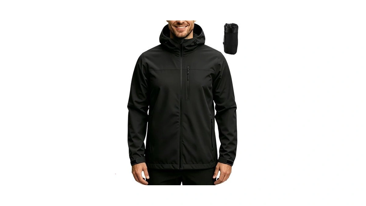 Accnuo Men's Rain Jacket Waterproof Lightweight Rain Coat With Hood,