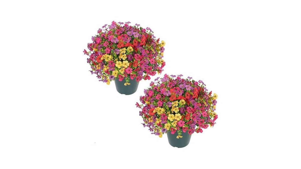 Velener Artificial Flowers For Outdoors- 20” Potted Plant Fake Silk