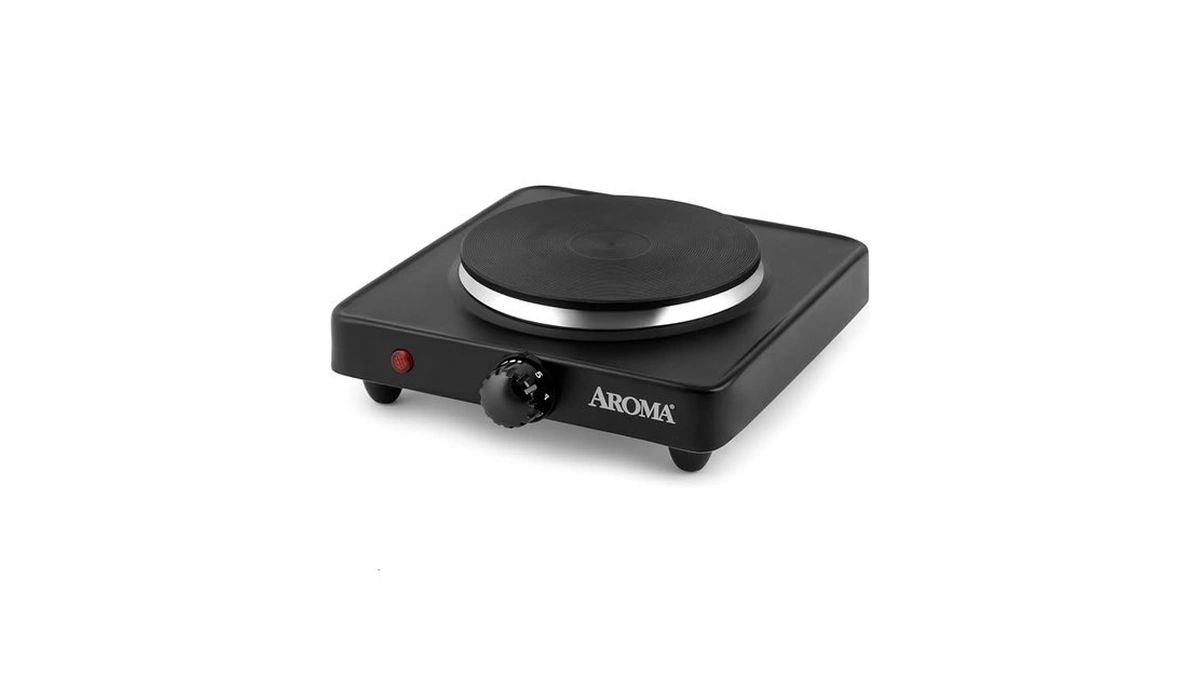 Aroma Housewares Ahp-303 Single Burner Hot Plate, Metal, Black
