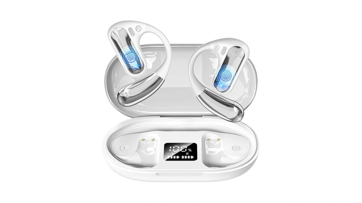 Open Ear Headphones, Bluetooth 5.4 Wireless Earbuds With Ear Hooks,