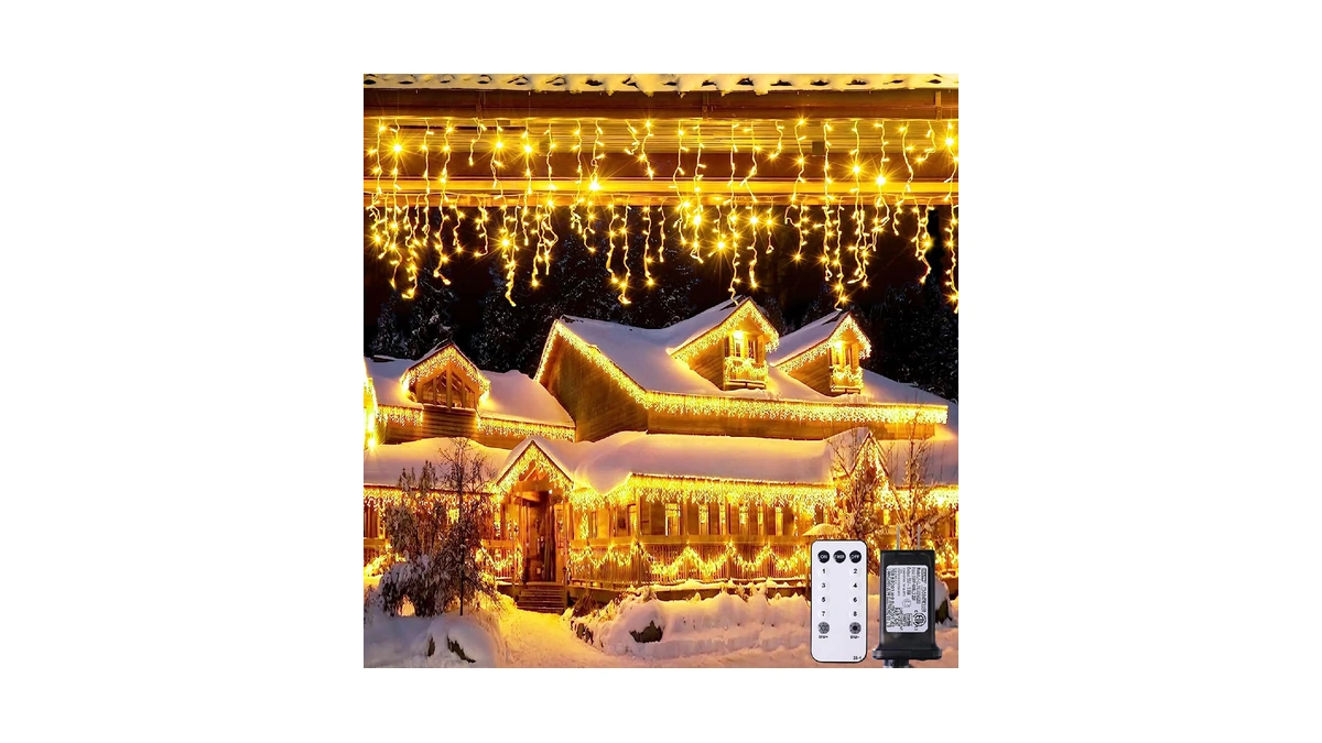 Amazon : Jmexsuss 38.8ft Icicle Lights For Outsid