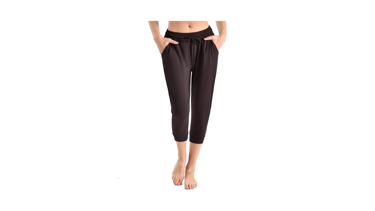 Walifrey Capri Pants For Women With Pockets, Cropped Joggers Drawstring