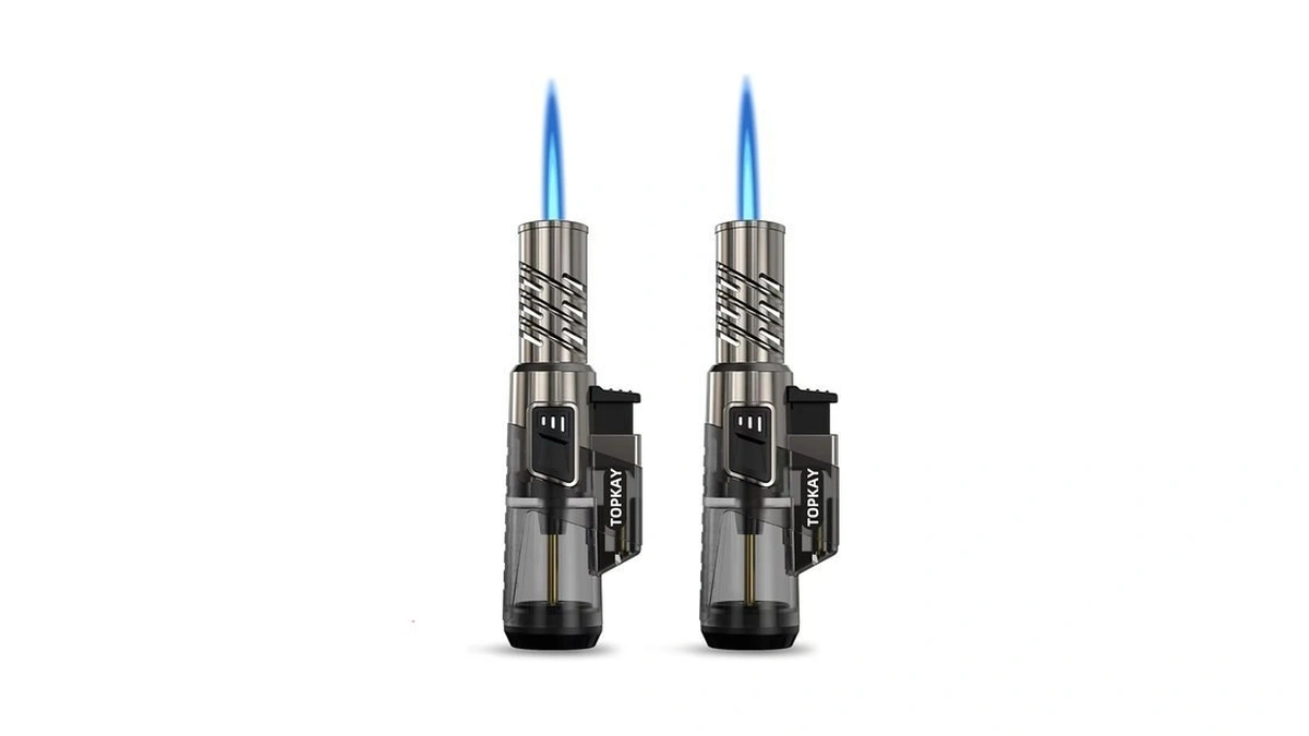 Topkay 2 Pack Torch Lighter Jet Flame Butane Lighter Refillable