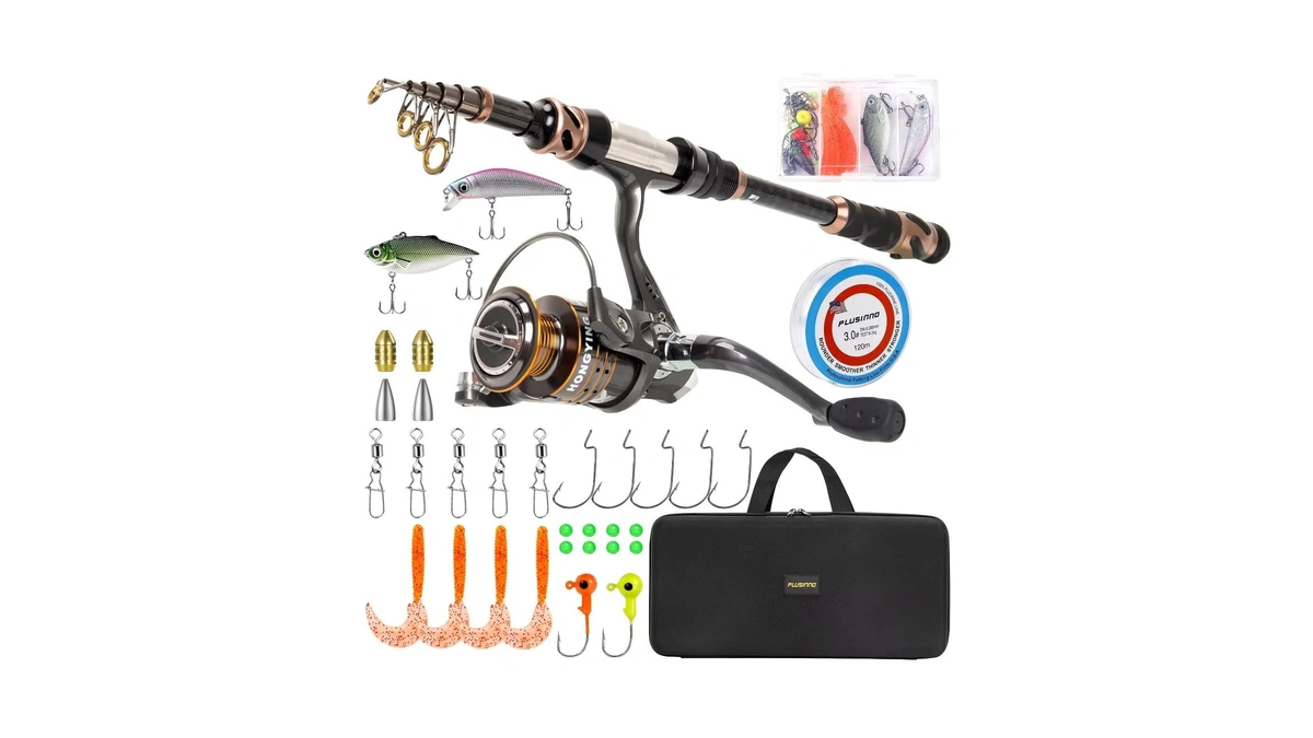 Plusinno Fishing Rod And Reel Combos -24 Ton Carbon Fiber