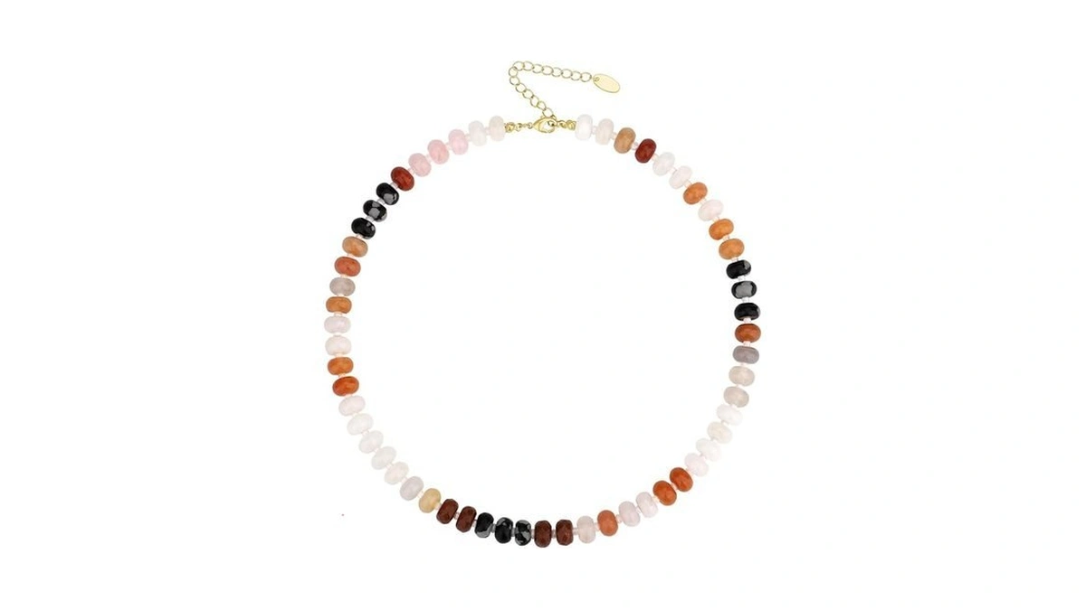 Kamist Beaded Necklaces For Women, Colorful Gemstone Bead Boho Choker,