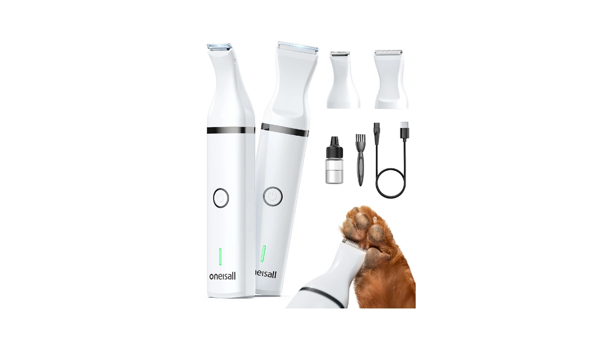 Oneisall Dog Clippers With Double Blades,cordless Small Pet Hair Grooming