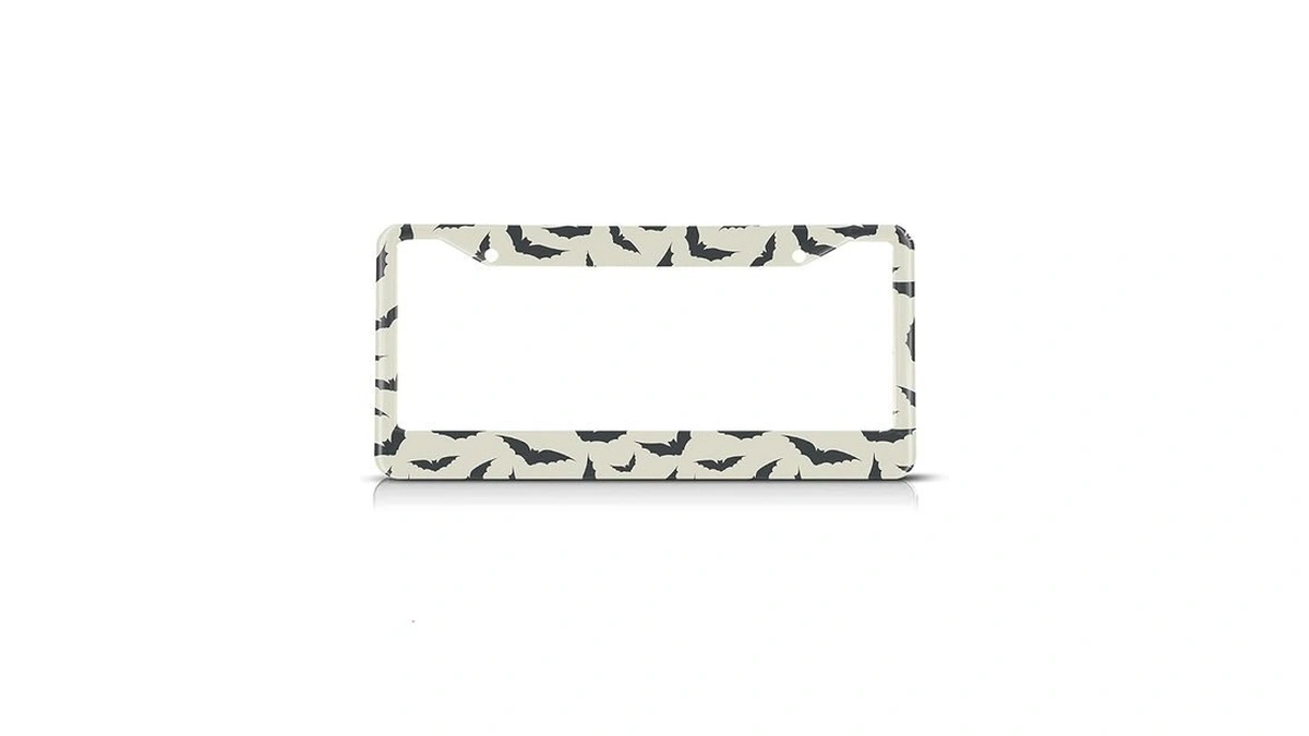 Beabes Evil Bat License Plate Frame Halloween Pattern Bats Gothic