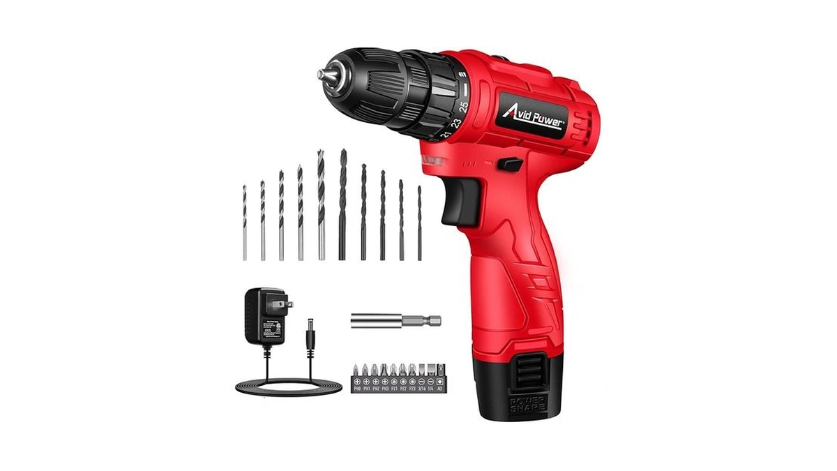 Avid Power 12v Cordless Drill, 3/8-inch Keyless Chuck, High-speed 1400