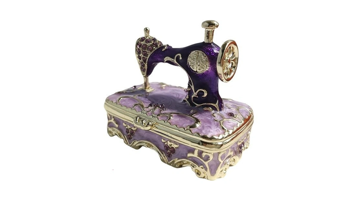 Zltsunshine Sewing Machine Tabletop Ornament With Rhinestones Vintage-style Decorative Sewing