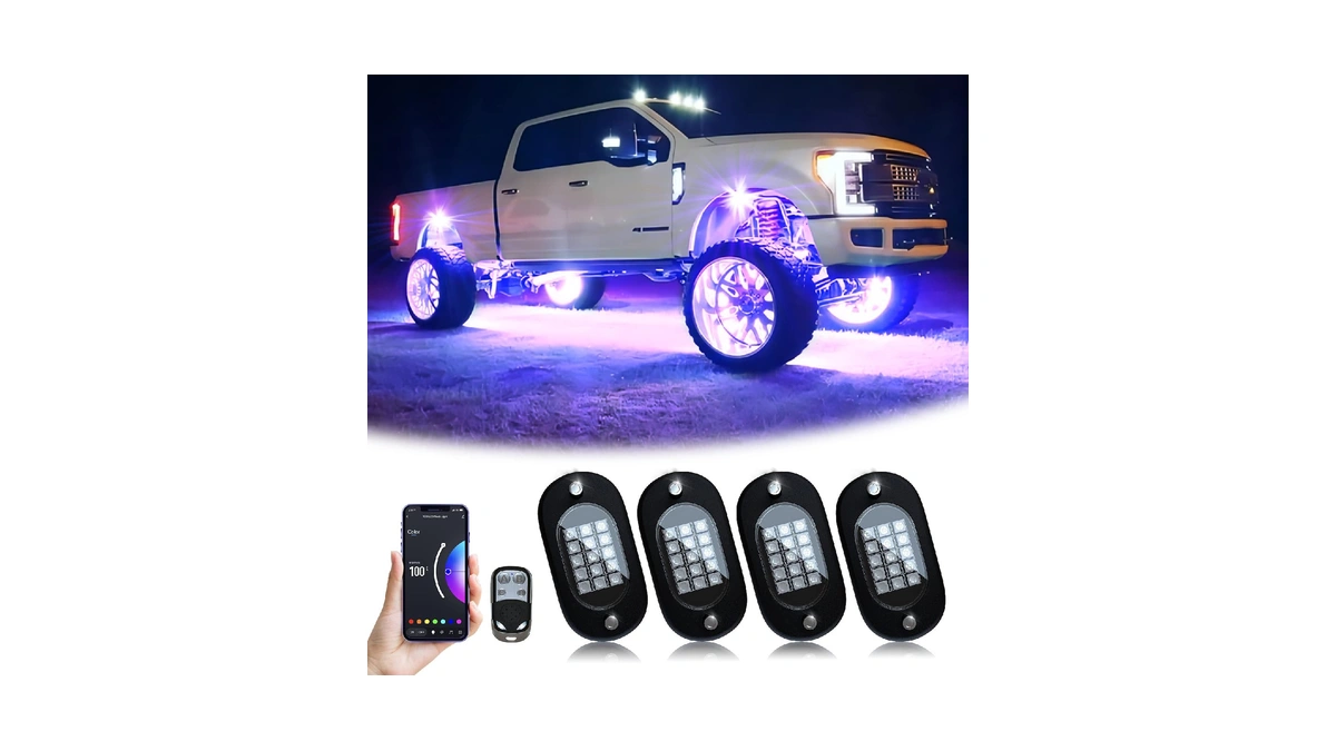 Yilaie Rgb Led Rock Lights, 60 Leds High Brightness Multifunction