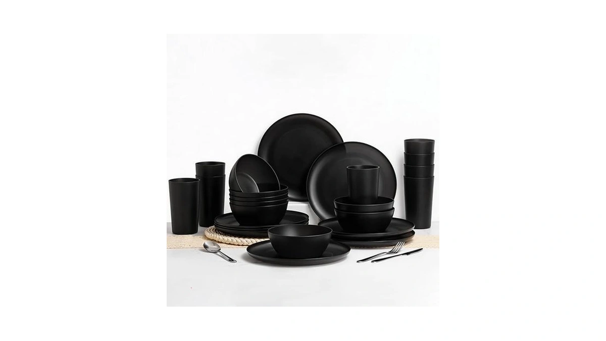 Yarrggu 24pcs Dinnerware Sets,plates And Bowls Sets,dishes Set For 8,unbreakable