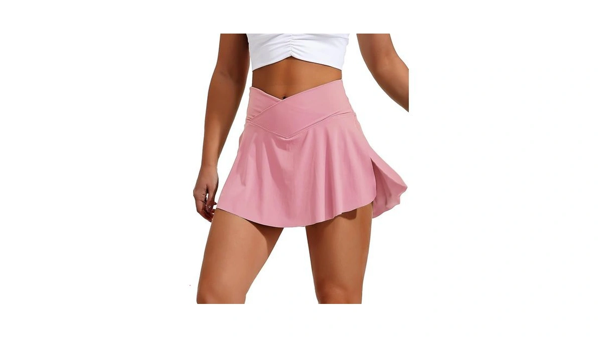 Yofit Skorts Skirts For Women With Pockets Crossover High Waisted