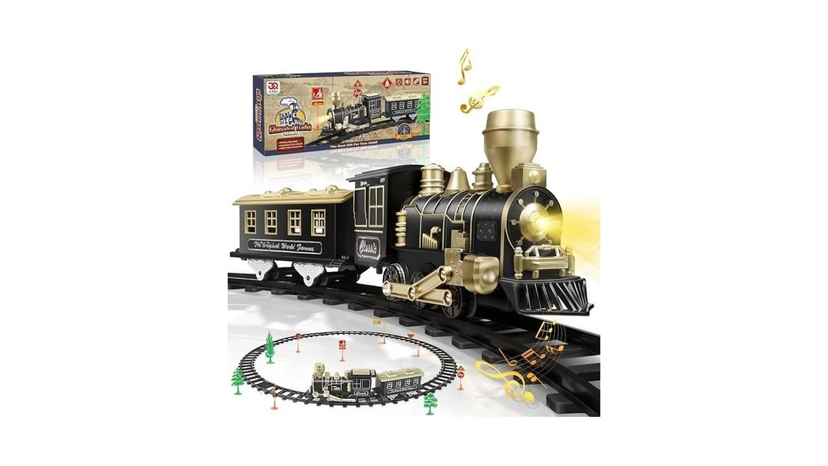 Electric Train Set, Ages 4-8 – Christmas Train With Locomotive,