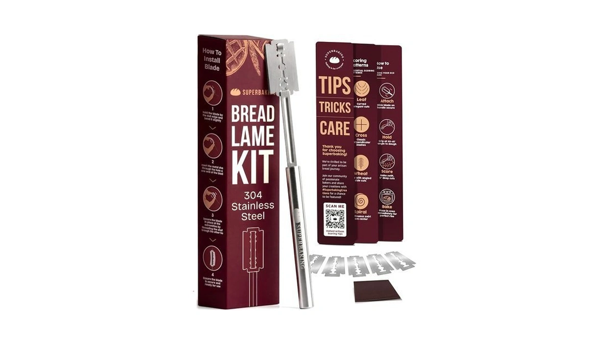 Superbaking Bread Lame - Sourdough Scoring Tool With 5 Replacement