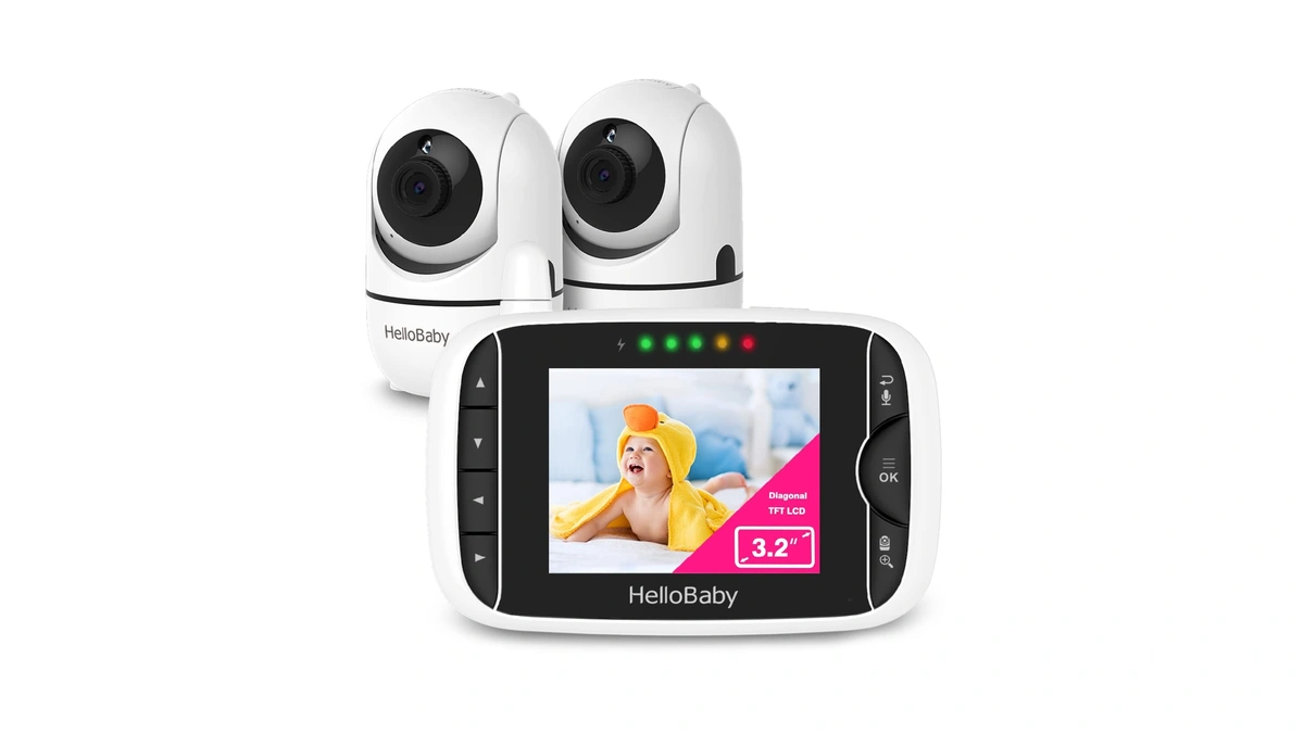Hellobaby Video Baby Monitor With 2 Cameras And Audio. Baby
