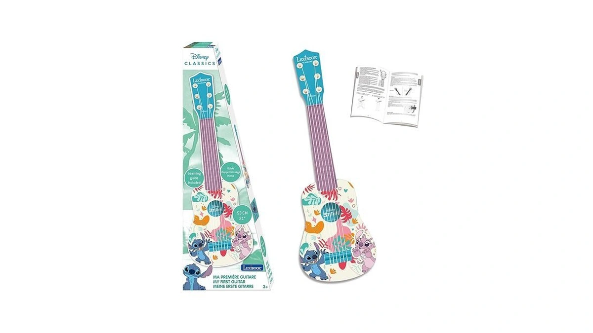 Lexibook, Disney Stitch, My First Guitar For Children, 6 Nylon