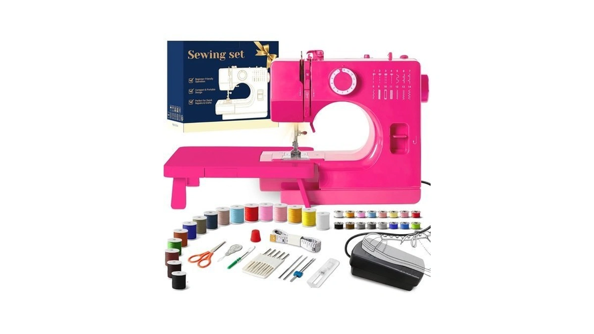 Portable Mini Sewing Machine For Beginners, 14 Stitches, Easy Dial