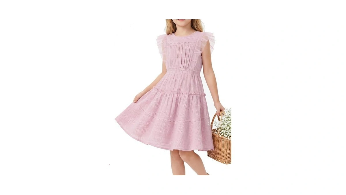 Grace Karin Girls Sleeveless Summer Dress, Ruffle Tiered Easter Spring