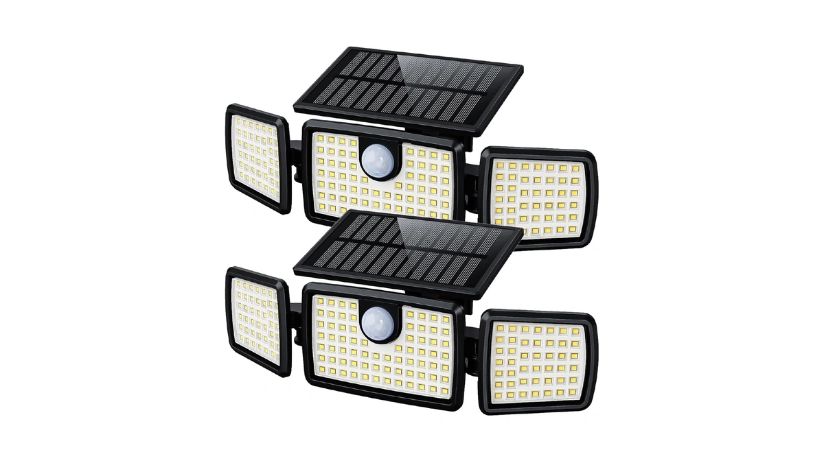 Mihani Solar Flood Lights Outdoor, 2500lm Motion Sensor Security Lights