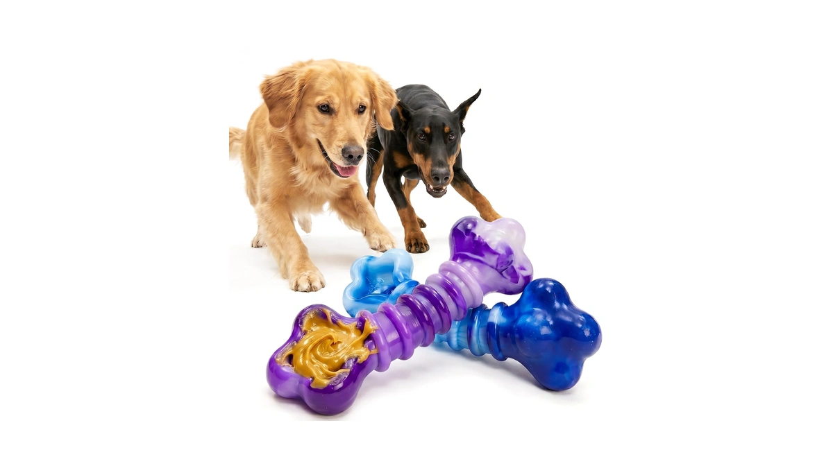 Kseroo 2-pack Indestructible Dog Toys For Aggressive Chewers: Beef-flavored Tough