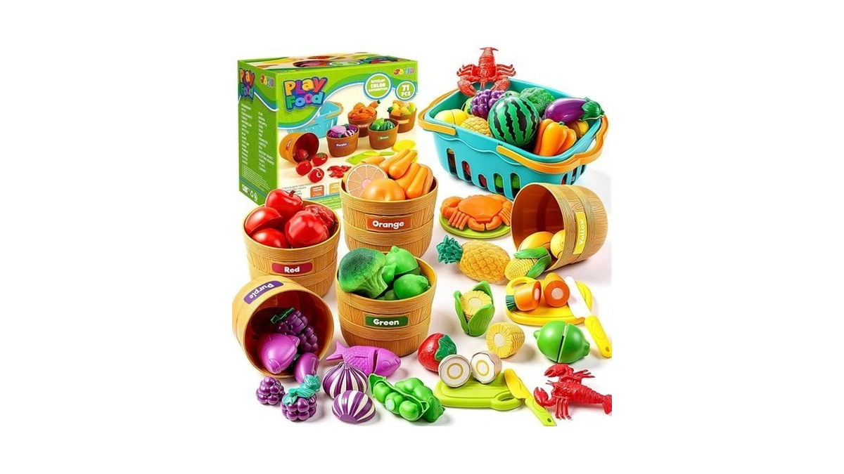 Joyin Learning Toys Play Food Set For Toddlers, Cutting Food