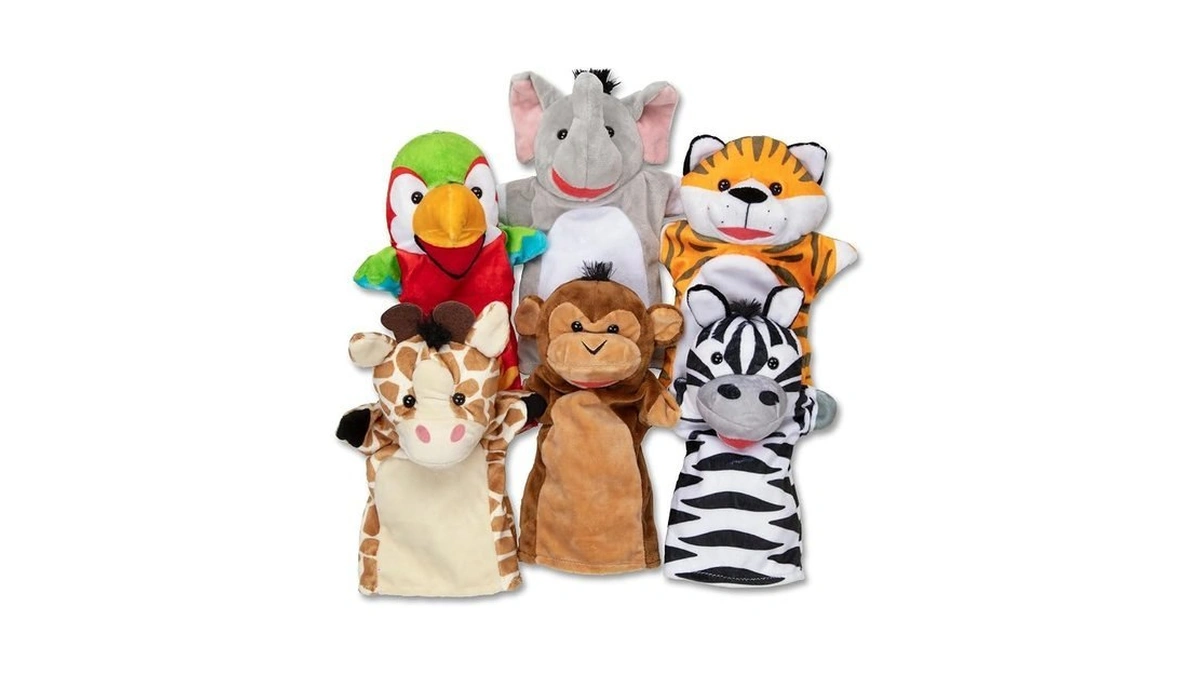 Melissa & Doug Safari Buddies Hand Puppets, Set Of 6
