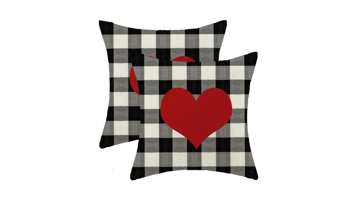 Aeioae Valentines Pillow Covers 20x20 Inch Set Of 2,black Buffalo