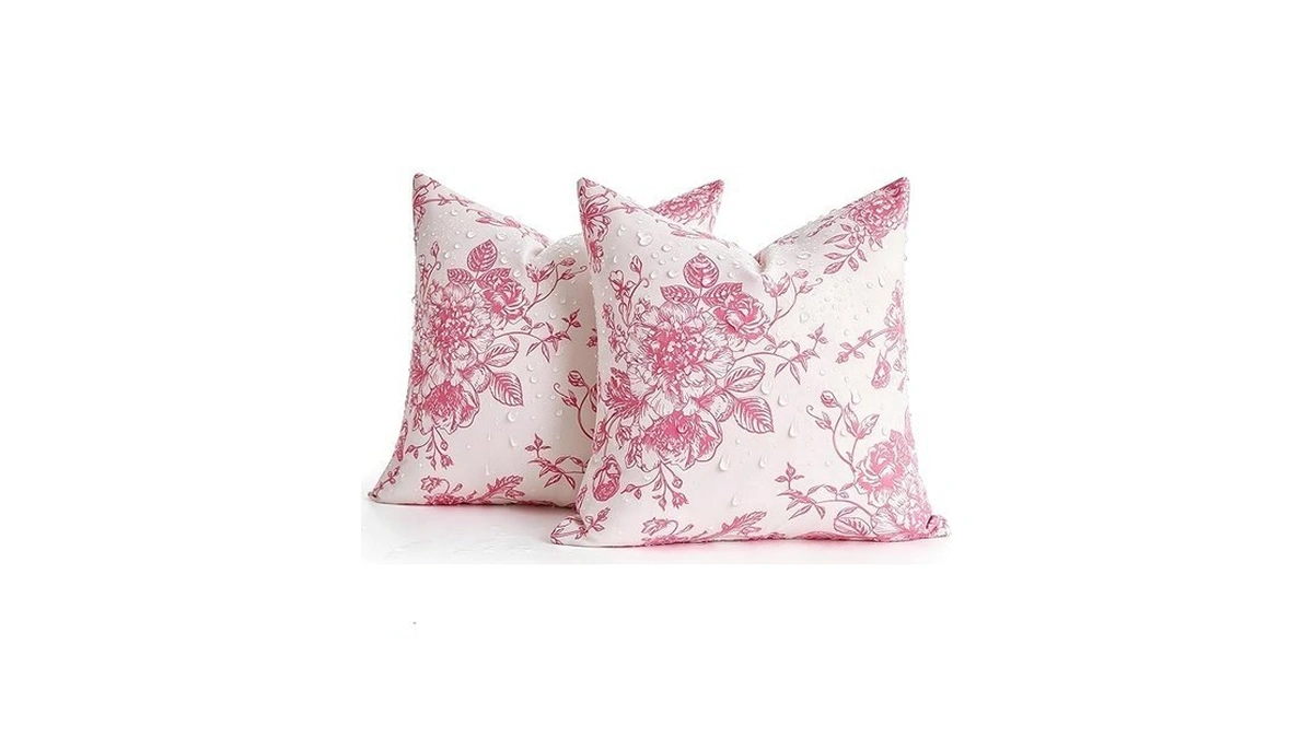 Waterproof Outdoor Pillow Covers Decorative Throw Pillow Covers 20x20 Pink