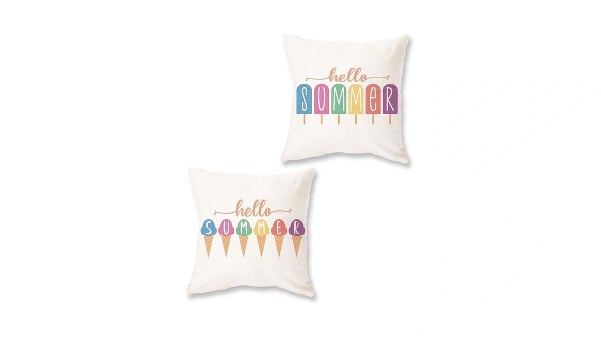 Onway Summer Outdoor Lumbar Pillow Covers 20x20 Watercolor Ice Cream